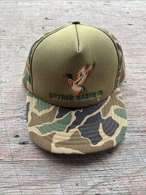 Vintage Camouflage Duck Marsh Snapback / 1992 / Trucker Style